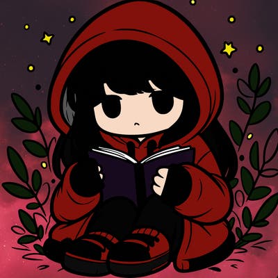girl in oversized hoodie reading a book