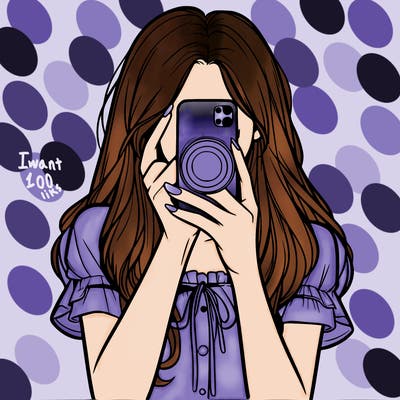a realistic girl holding her phone taking pictures