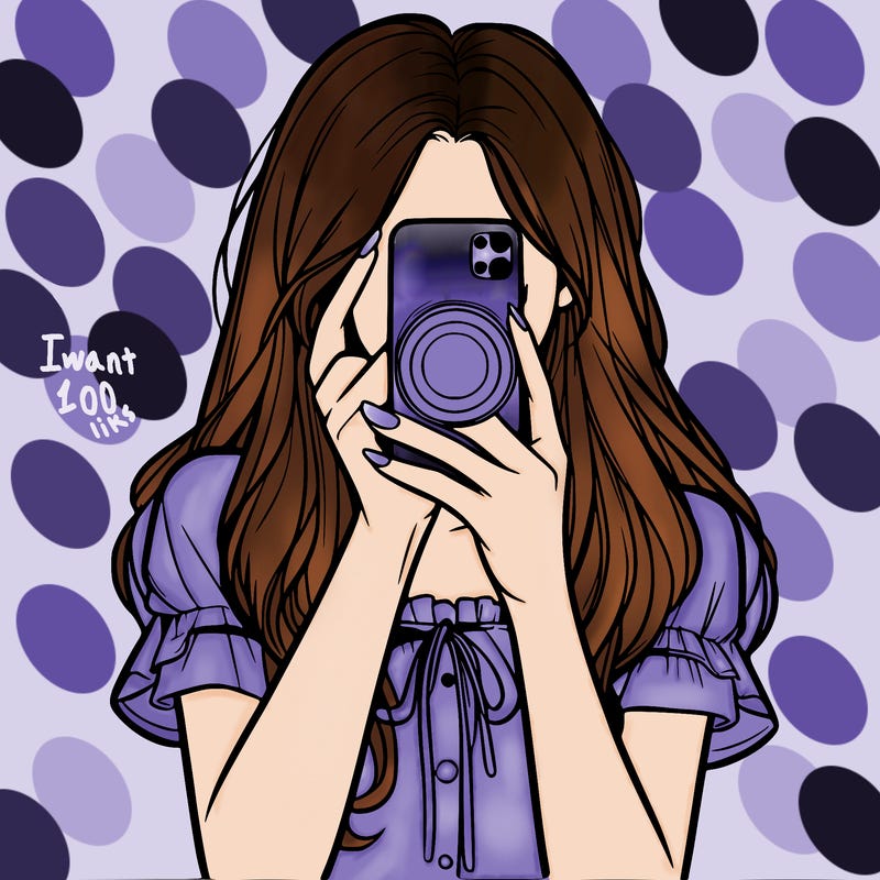 a realistic girl holding her phone taking pictures