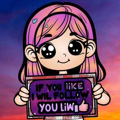 girl holding up a sign that says “ if you like i will follow you