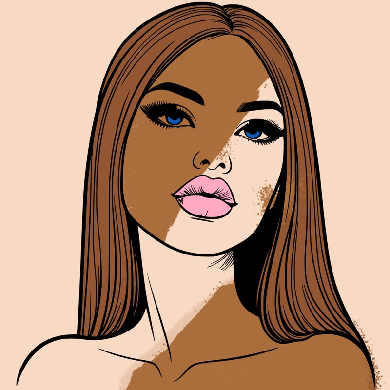 realistic woman with full lips