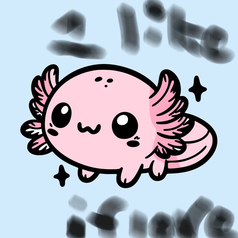 cute easy baby axolotl