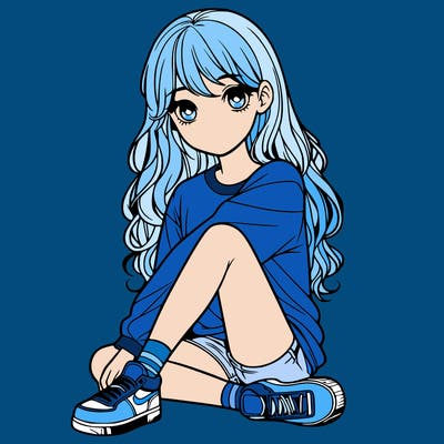 girl sitting realistic