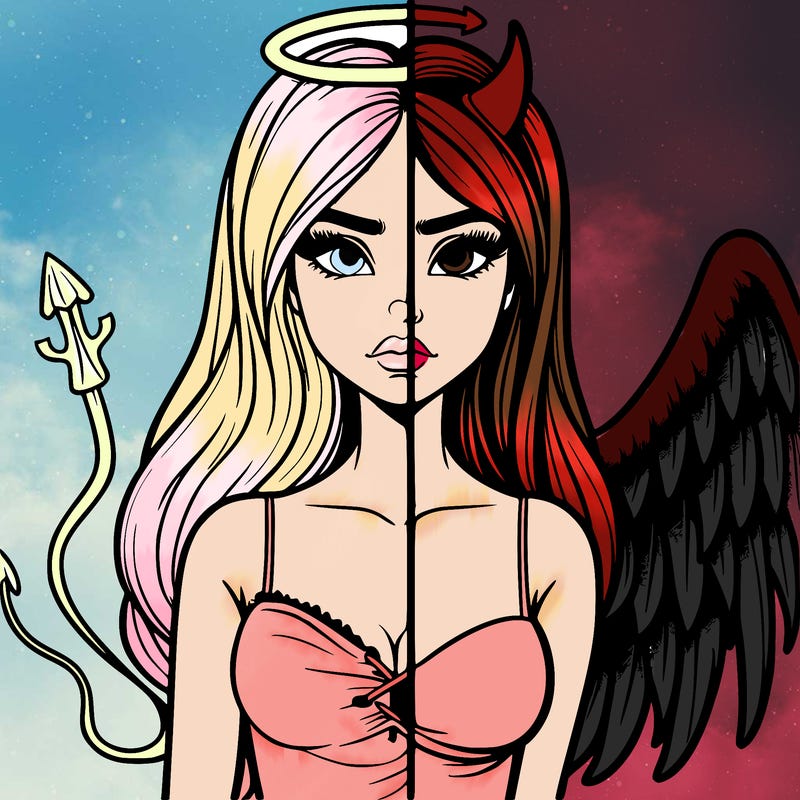 devil vs angel realistic girl