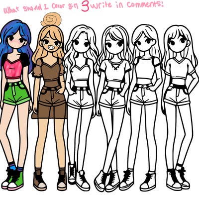 a group of girls wearing crop tops and shorts