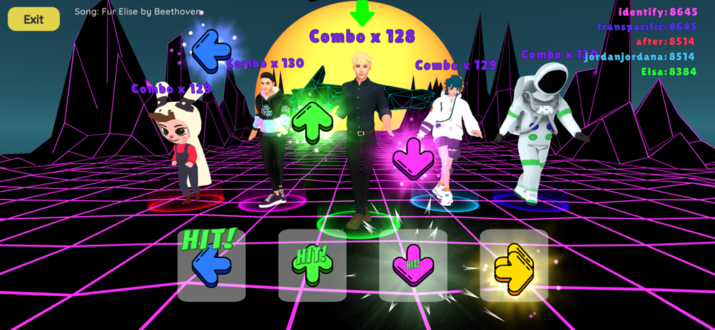 Dance Battle 3D - Multiplayer rhythm dance battle with 3D characters on a neon grid