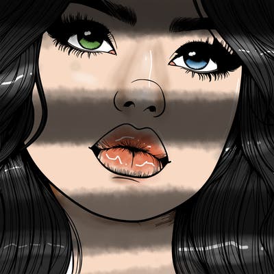 really realistic girl with lips