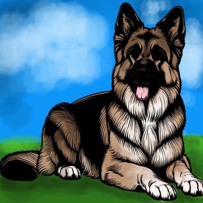 realistic german shepard dog