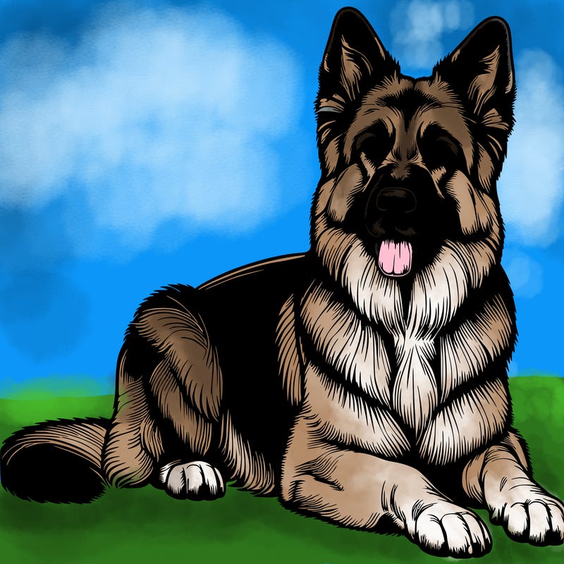 realistic german shepard dog
