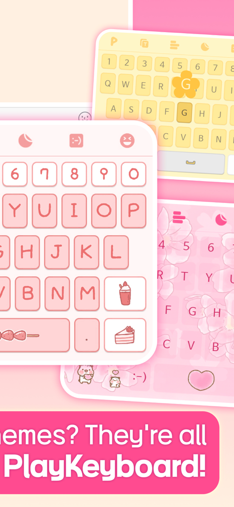 PlayKeyboard - Fonts, Emoji - Una variedad de temas de teclado lindos y estéticos en color rosa y amarillo de la aplicación PlayKeyboard