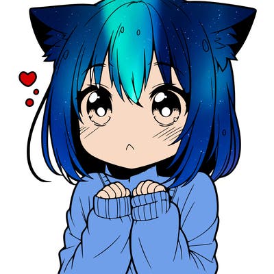 shy anime catgirl