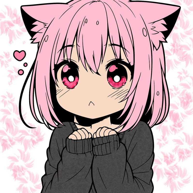 shy anime catgirl