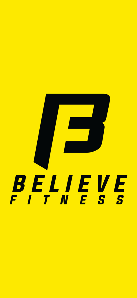 Believe Fitness Asia - Logotipo de Believe Fitness Asia con una letra B estilizada sobre un fondo amarillo