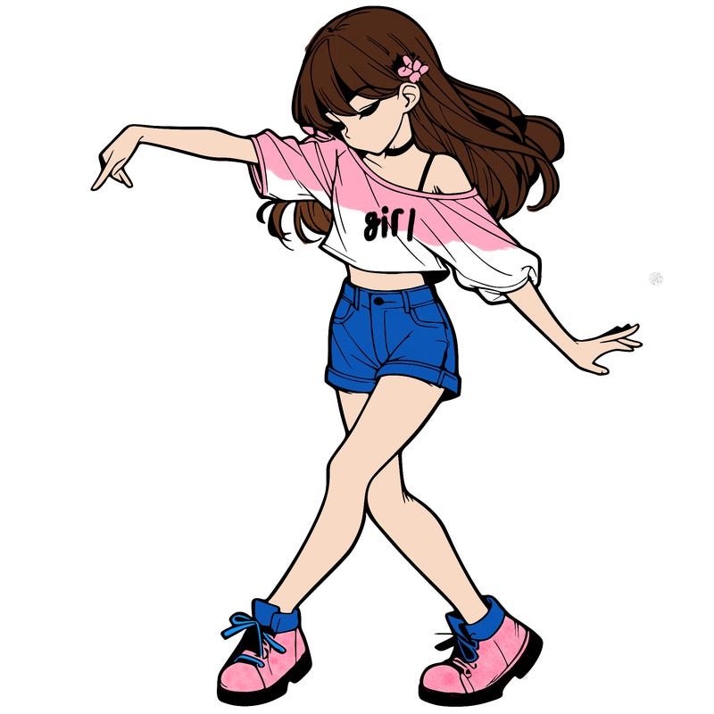 realistic girl danceing