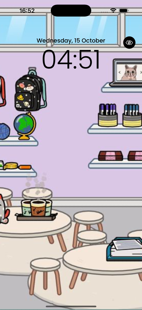 Room design ideas aesthetic - Toca Boca aesthetic classroom room design used as an iPhone lock screen wallpaper