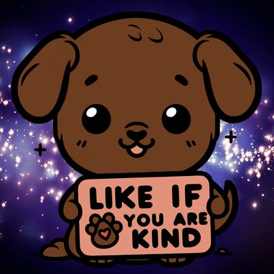 make a sign that says like if you are kind with a cute little dog