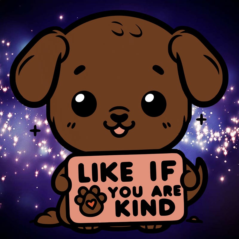 make a sign that says like if you are kind with a cute little dog