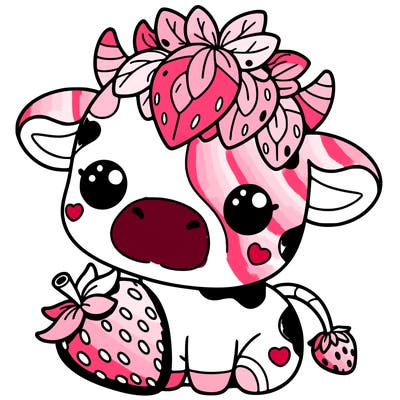 cute strawberry cow