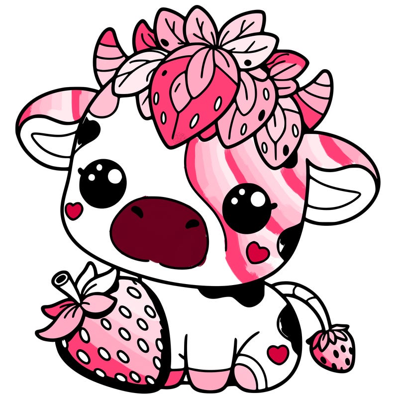 cute strawberry cow