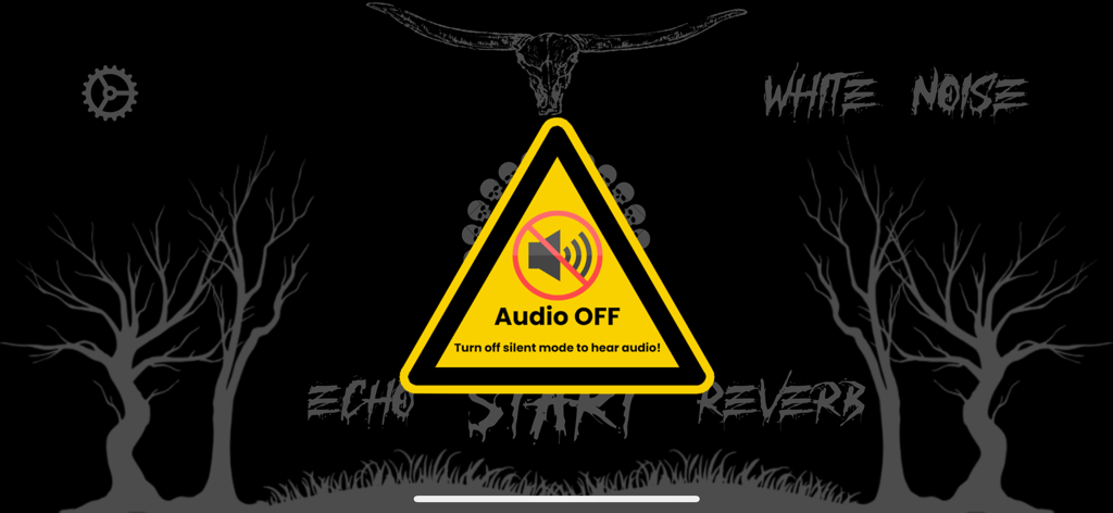 Spirit Box EMF Ghost Detector - Messaggio di avviso audio disattivato nell'interfaccia dell'app Spirit Box EMF Ghost Detector