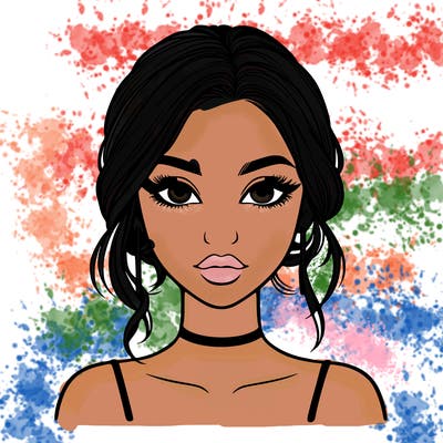 realistic girl with makeup on