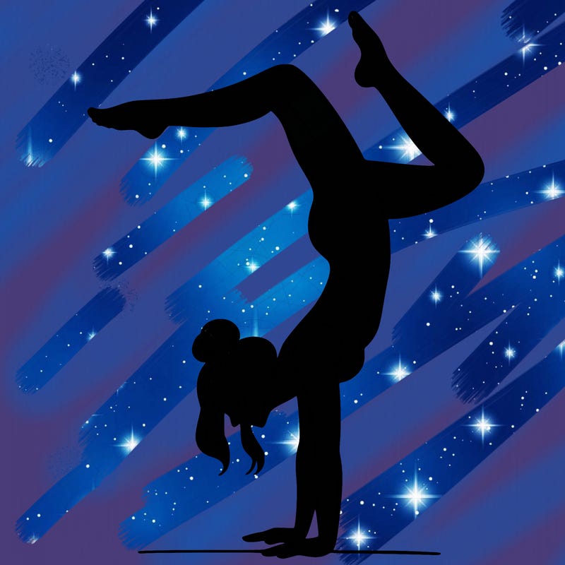 a woman doing a handstand