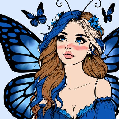 butterfly fairy realistic girl