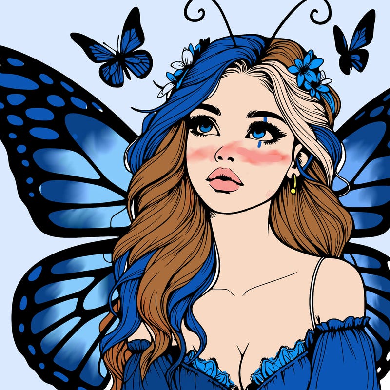 butterfly fairy realistic girl
