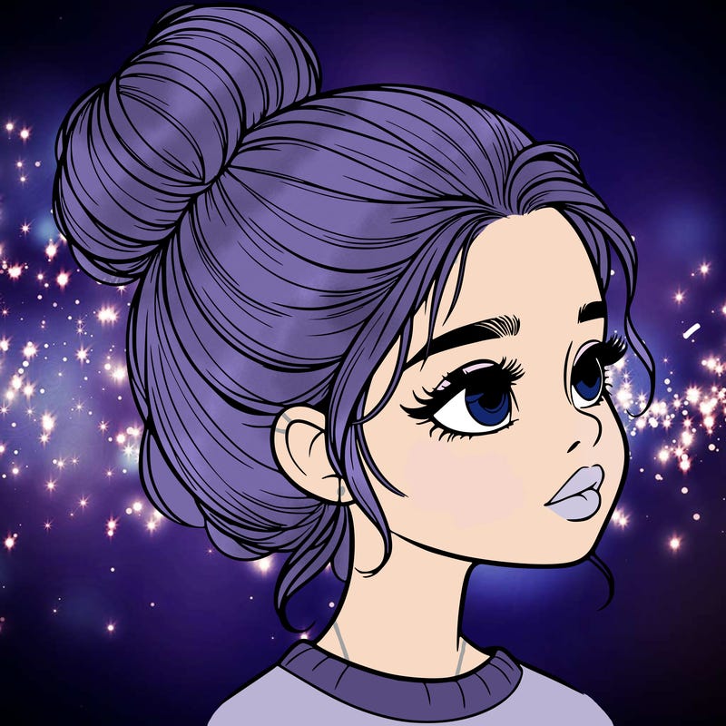 realistic girl with bun