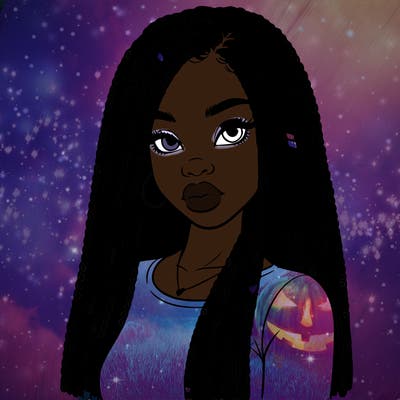 a realistic black girl with braids