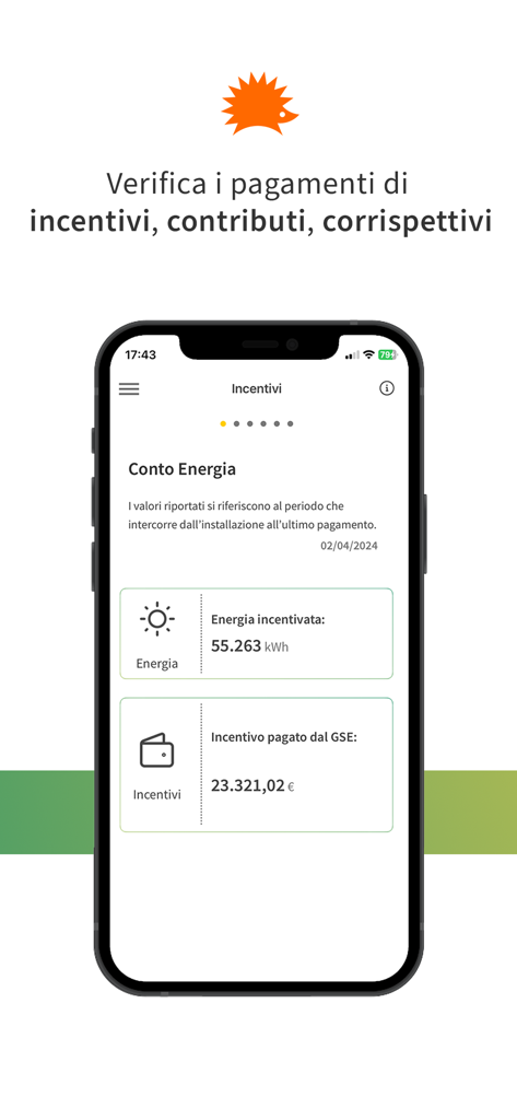 My Solar Family - fotovoltaico - Panel de la aplicación My Solar Family mostrando la producción de energía solar y los pagos de incentivos.