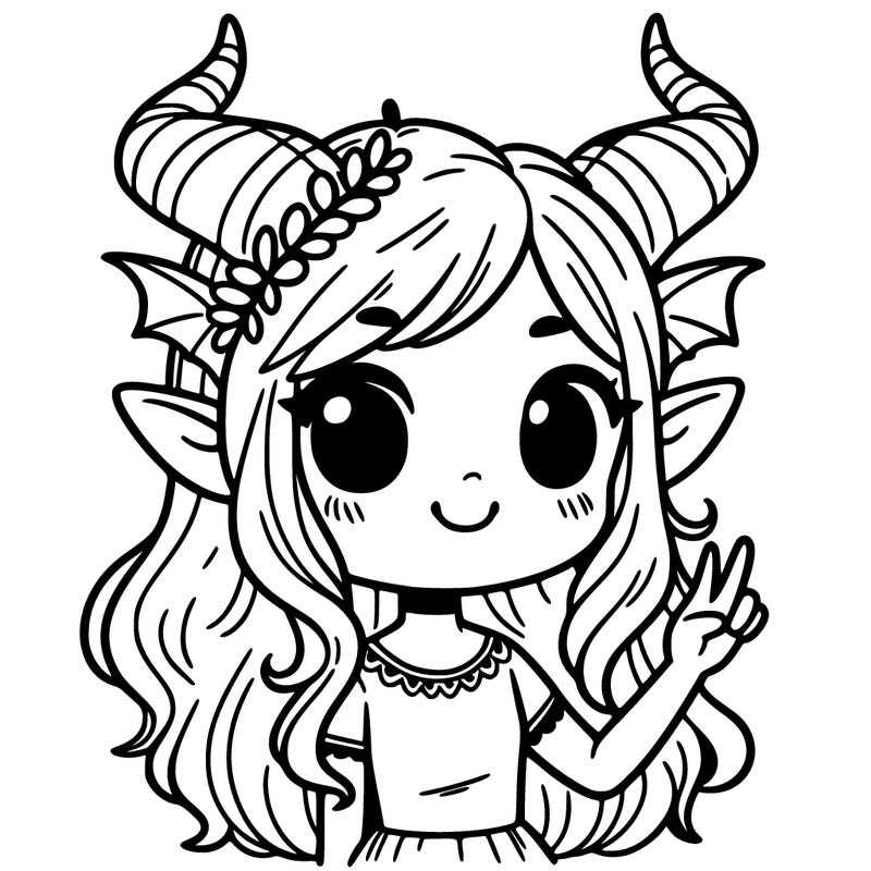 girl with dragon  horns
