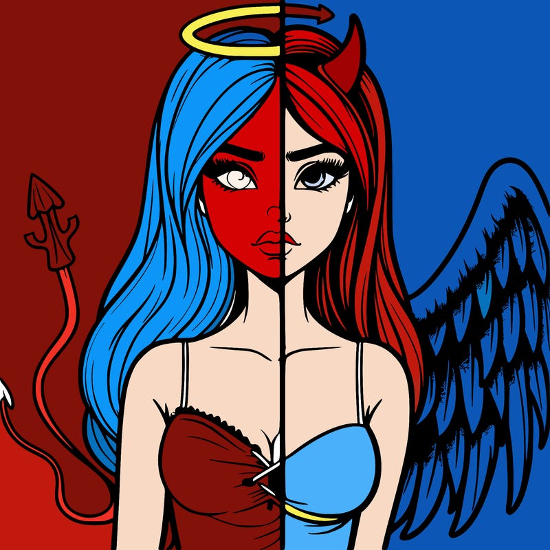 devil vs angel realistic girl