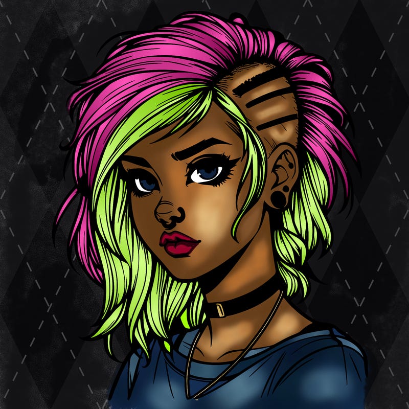 realistic punk style girl