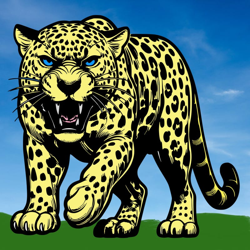 a realistic growling leopard