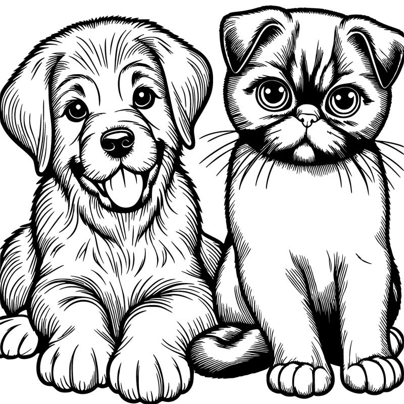 realistic cat and dog