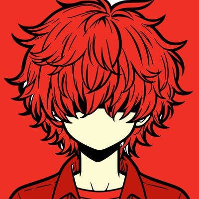 manga boy fluffy hair covering his eyes