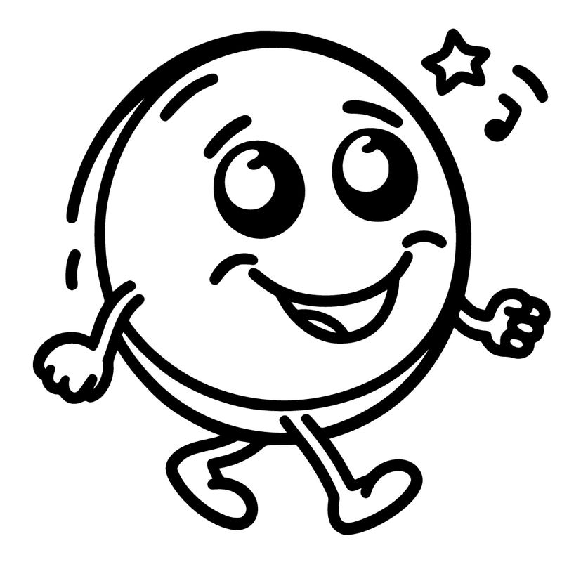 a walking emoji that it,s happy