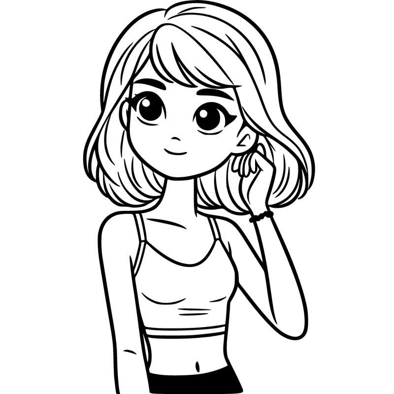 teen girl in crop top