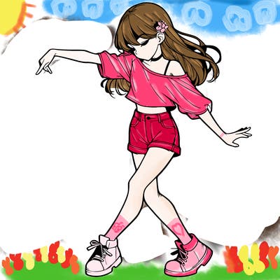 realistic girl danceing