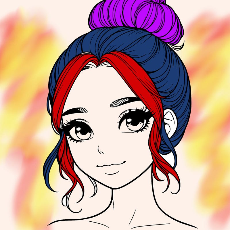 realistic pretty girl with hair in bun