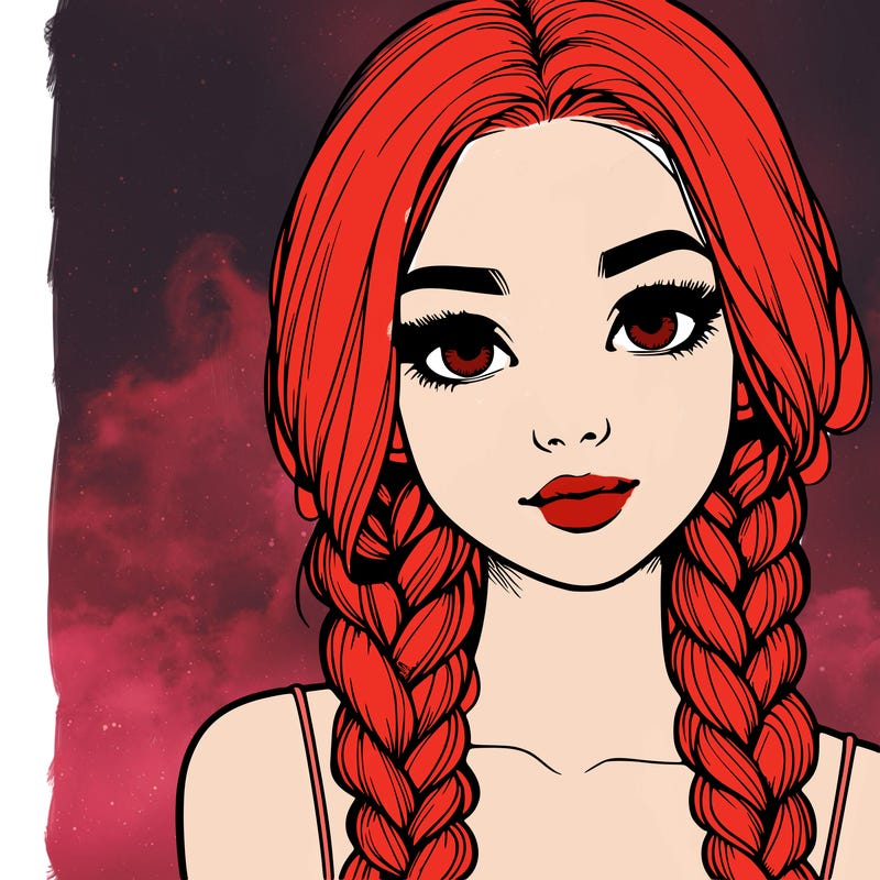 realistic girl with braids