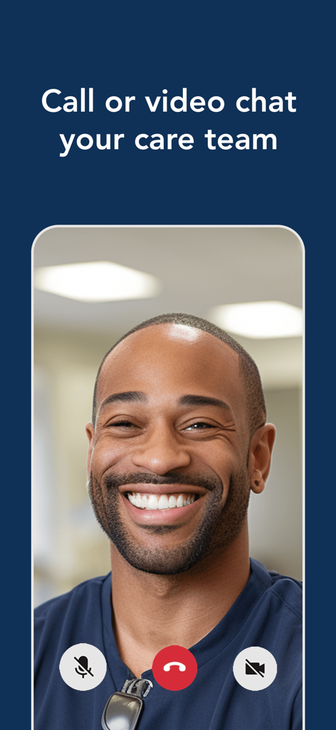 Physical Therapy by OneStep - A video call interface with a smiling physical therapist from the OneStep care team.