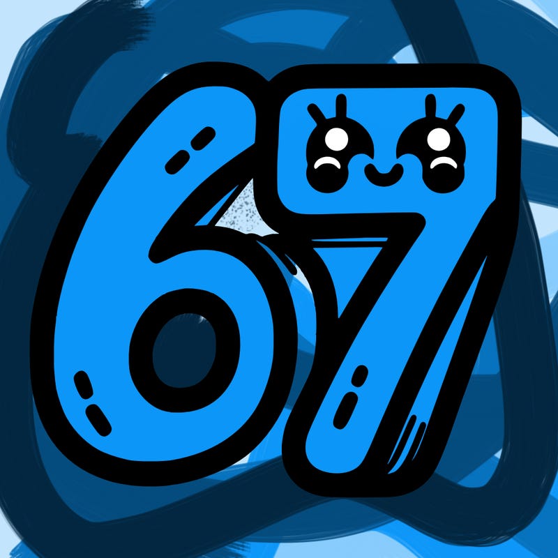 the numbers 67