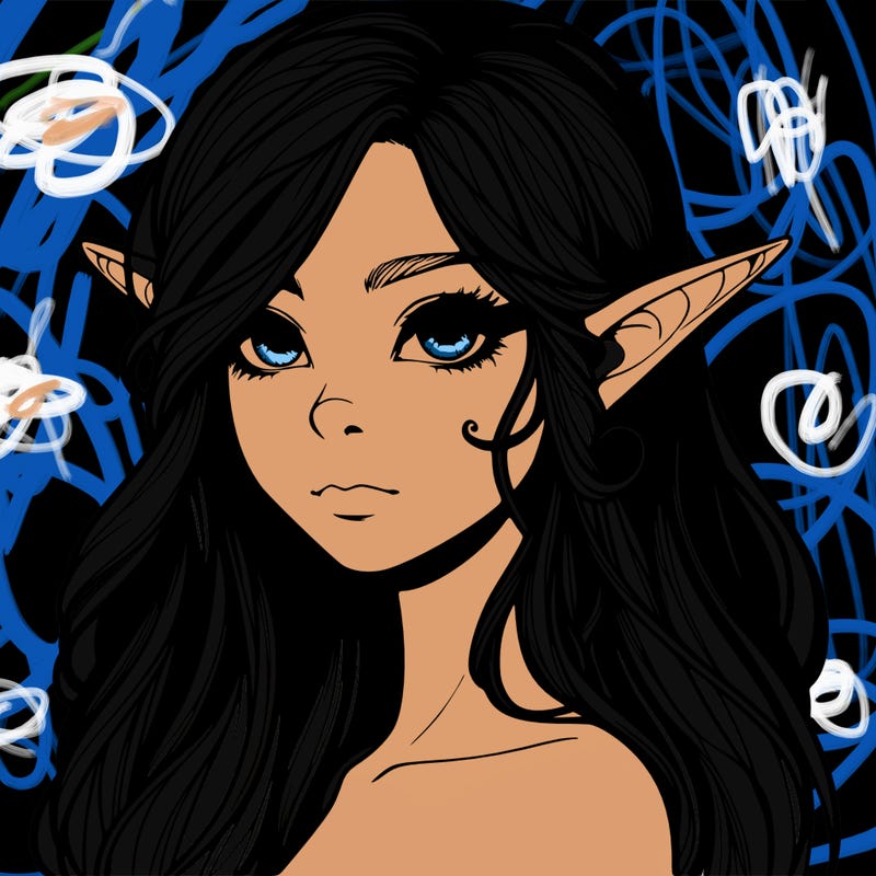 elf girl realistic dark fantasy