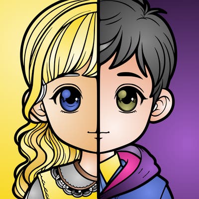 split girl and boy
