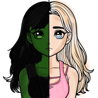 realistic girl split