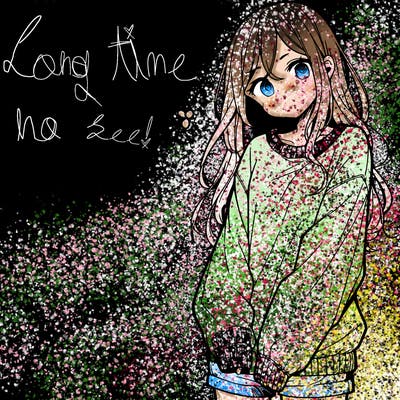 manga teen girl  in a sweater and baggy pants