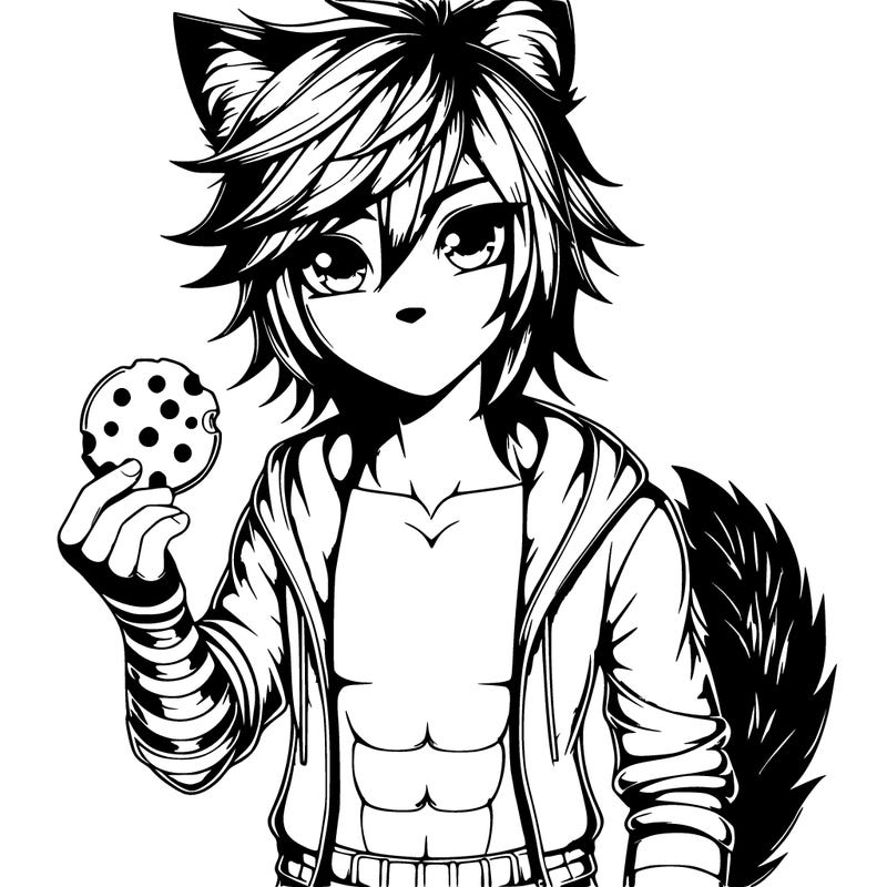 realistic noi from aphmau with a cookie