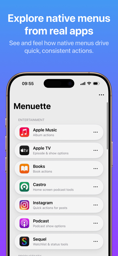 Menuette – iOS Menu Explorer - Utilities App | MWM